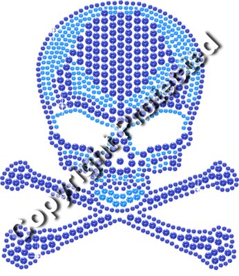 Rhinestone Skull and Crossbones (Blue)