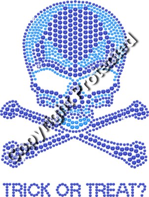 Rhinestone Skull and Crossbones Trick or Trea